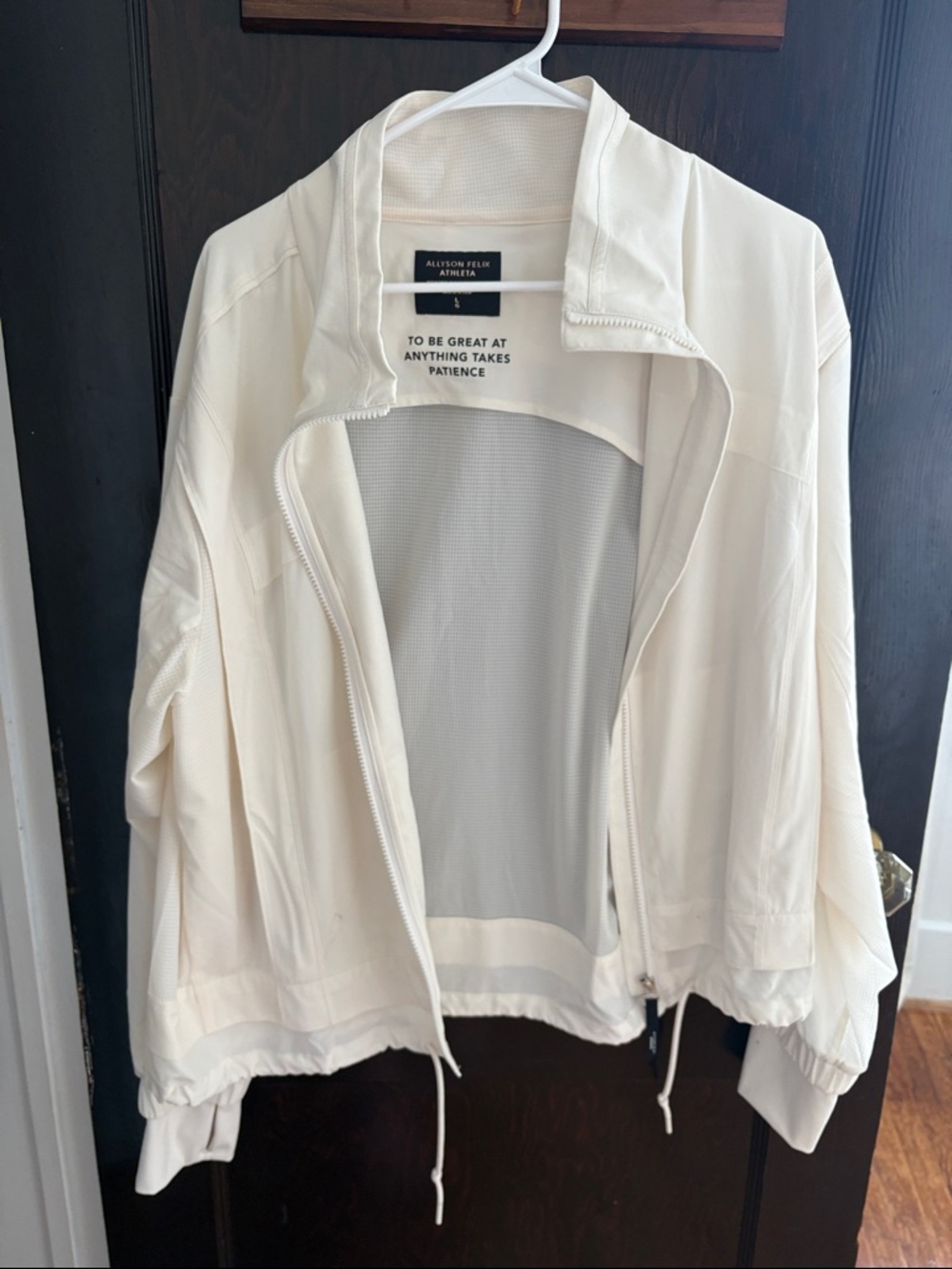 Athleta Lightweight Cream Zip-Front Jacket